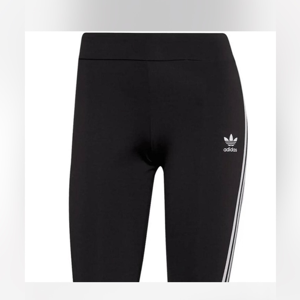 Adidas Black Flare Track Pants with White Accents
